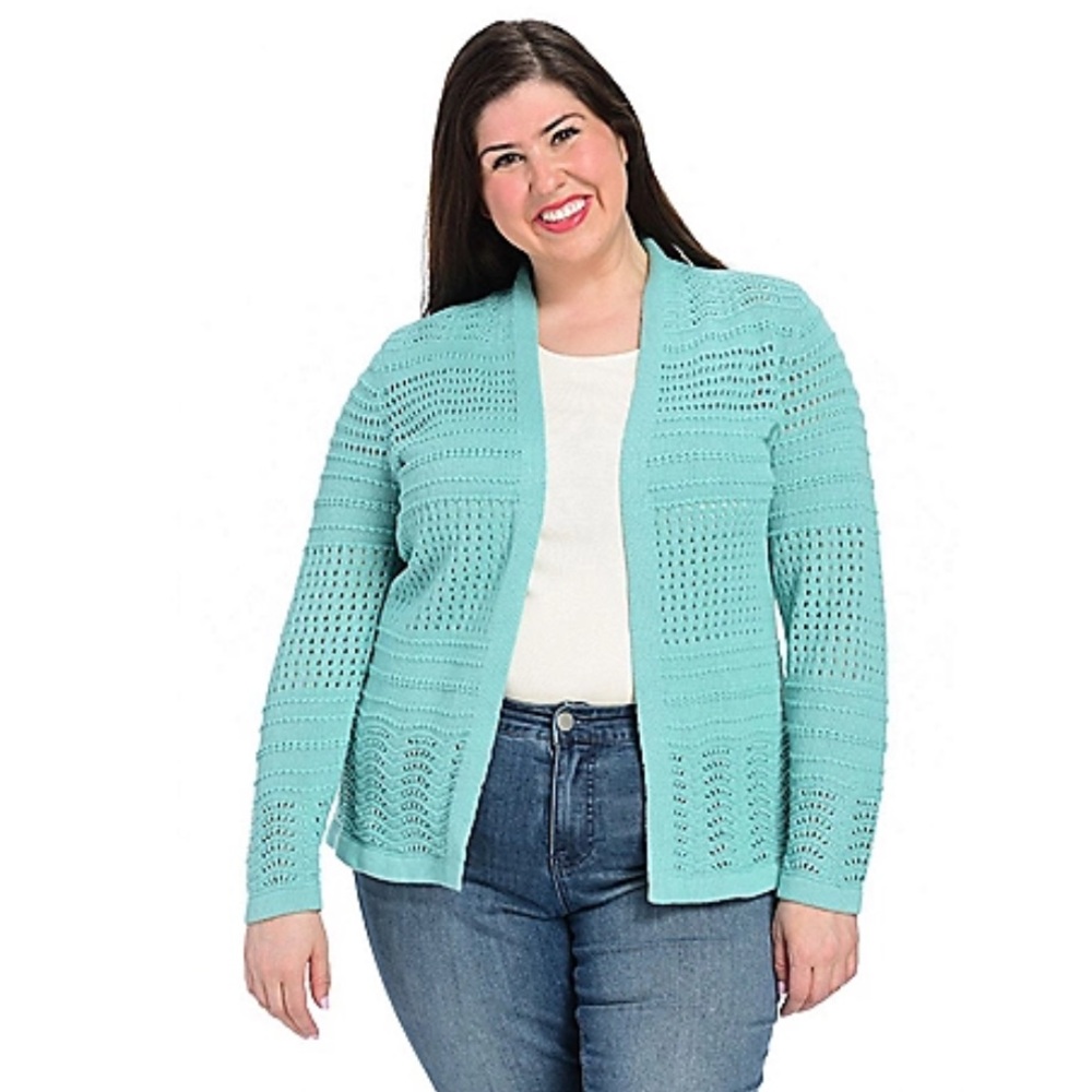 Christopher & Banks Pointelle Plus Size Cardigan Sweater